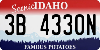 ID license plate 3B4330N