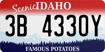 ID license plate 3B4330Y