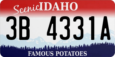 ID license plate 3B4331A