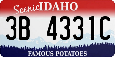 ID license plate 3B4331C