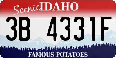 ID license plate 3B4331F