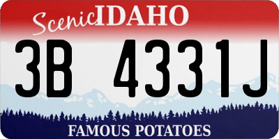 ID license plate 3B4331J