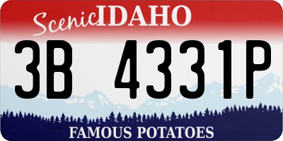 ID license plate 3B4331P