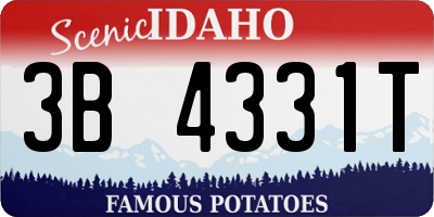 ID license plate 3B4331T