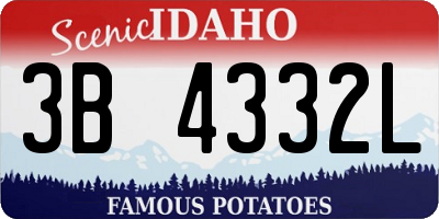 ID license plate 3B4332L