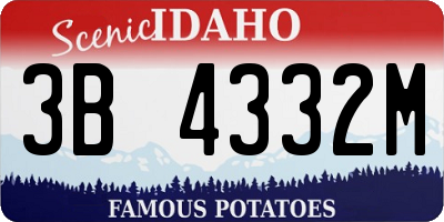 ID license plate 3B4332M