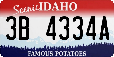 ID license plate 3B4334A