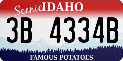 ID license plate 3B4334B