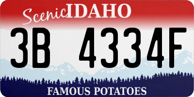 ID license plate 3B4334F