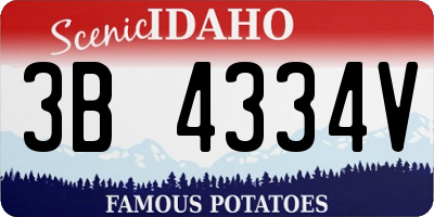 ID license plate 3B4334V