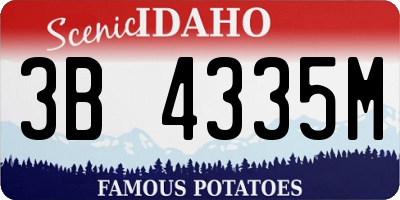ID license plate 3B4335M