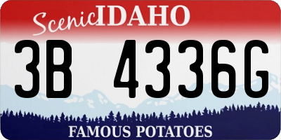 ID license plate 3B4336G