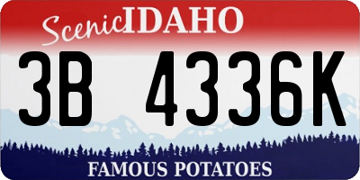 ID license plate 3B4336K