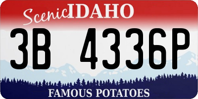 ID license plate 3B4336P