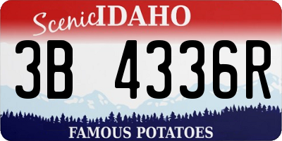 ID license plate 3B4336R