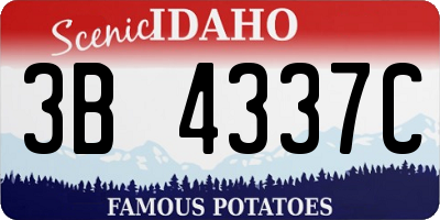 ID license plate 3B4337C