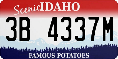 ID license plate 3B4337M
