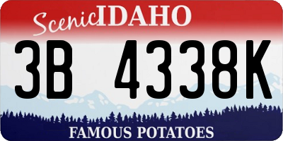 ID license plate 3B4338K