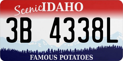 ID license plate 3B4338L