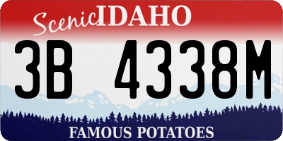 ID license plate 3B4338M
