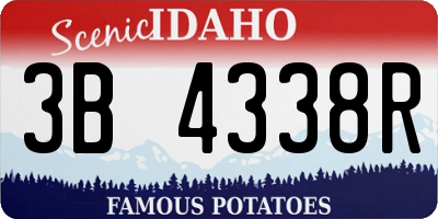 ID license plate 3B4338R