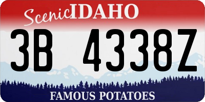 ID license plate 3B4338Z