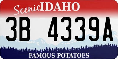 ID license plate 3B4339A