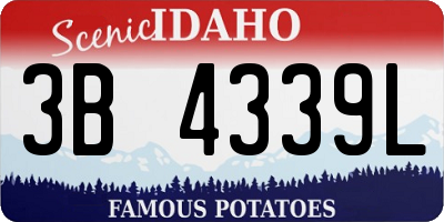 ID license plate 3B4339L