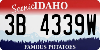 ID license plate 3B4339W