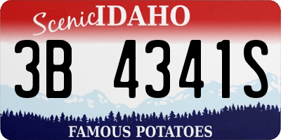 ID license plate 3B4341S