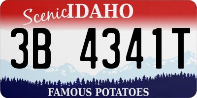 ID license plate 3B4341T