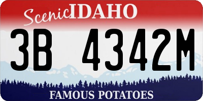 ID license plate 3B4342M
