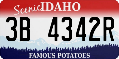 ID license plate 3B4342R