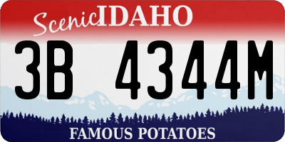 ID license plate 3B4344M