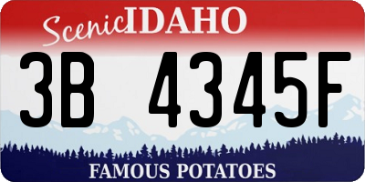 ID license plate 3B4345F