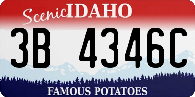 ID license plate 3B4346C