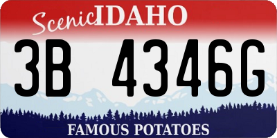 ID license plate 3B4346G