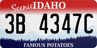 ID license plate 3B4347C