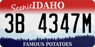 ID license plate 3B4347M