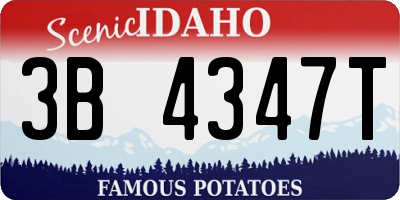 ID license plate 3B4347T