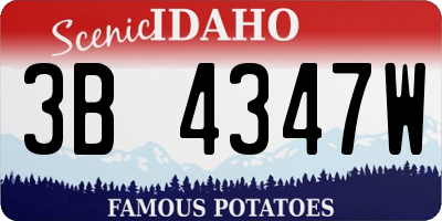 ID license plate 3B4347W