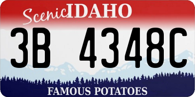 ID license plate 3B4348C