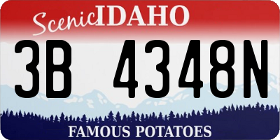 ID license plate 3B4348N