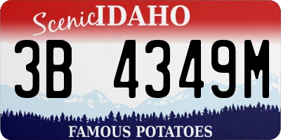 ID license plate 3B4349M