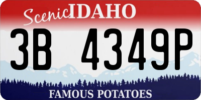 ID license plate 3B4349P