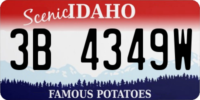 ID license plate 3B4349W
