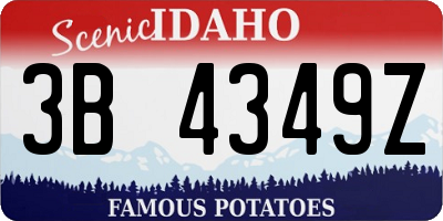 ID license plate 3B4349Z