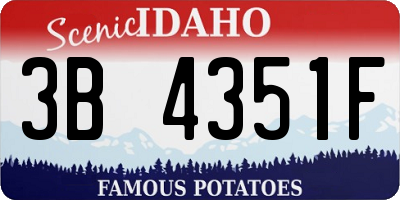 ID license plate 3B4351F