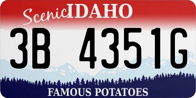 ID license plate 3B4351G