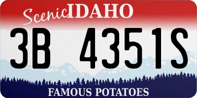 ID license plate 3B4351S